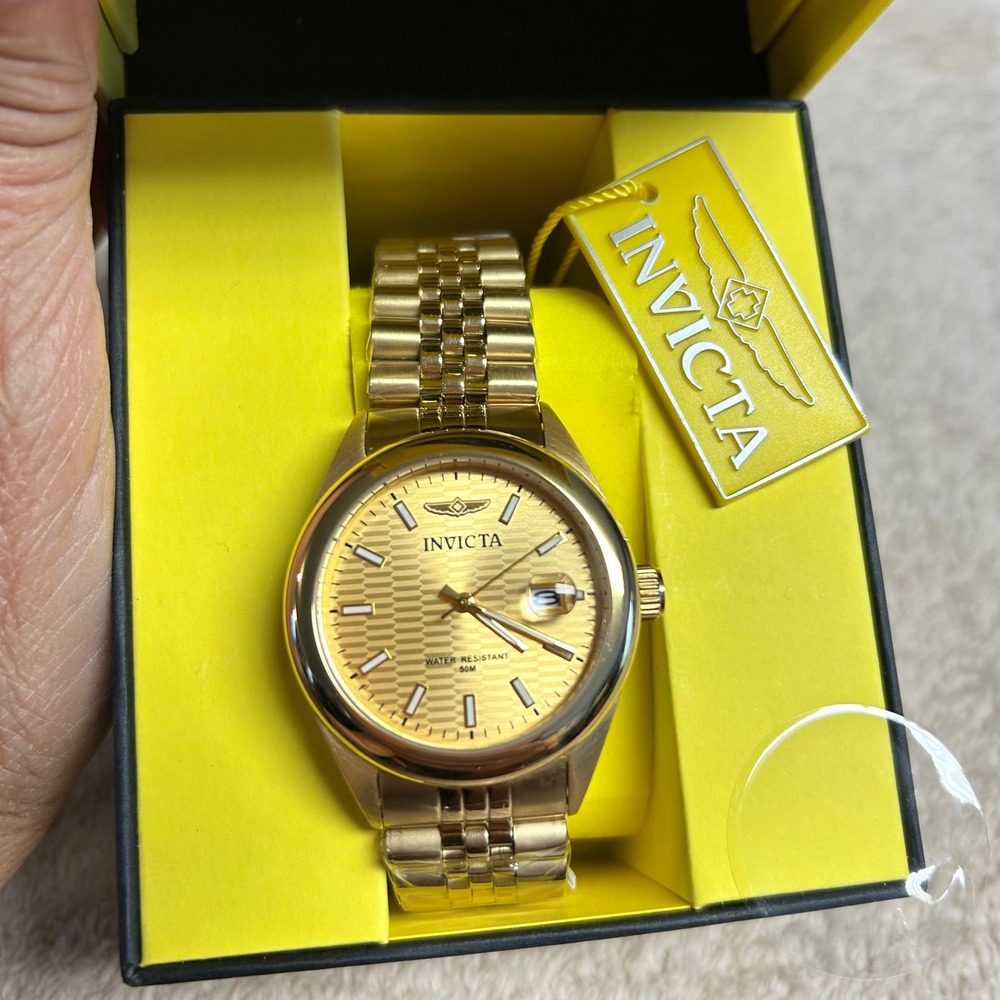 Invicta Aviator Ladies Gold Quartz Stainless Steel Watch Mobwife Quiet Luxury
